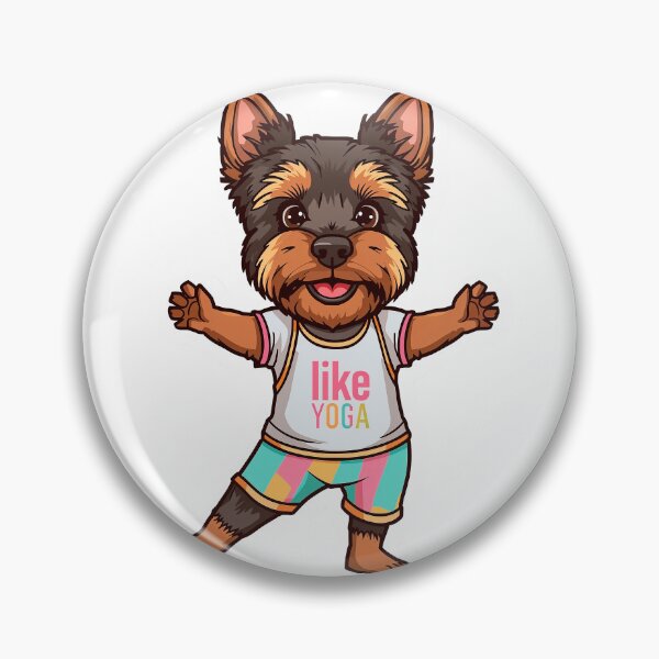 Item preview, cartoon Yorkshire Terrier dog yoga pose designed and sold by TanyaLovus.