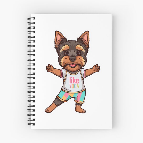 Item preview, cartoon Yorkshire Terrier dog yoga pose designed and sold by TanyaLovus.