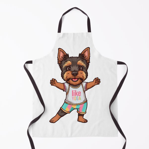Item preview, cartoon Yorkshire Terrier dog yoga pose designed and sold by TanyaLovus.