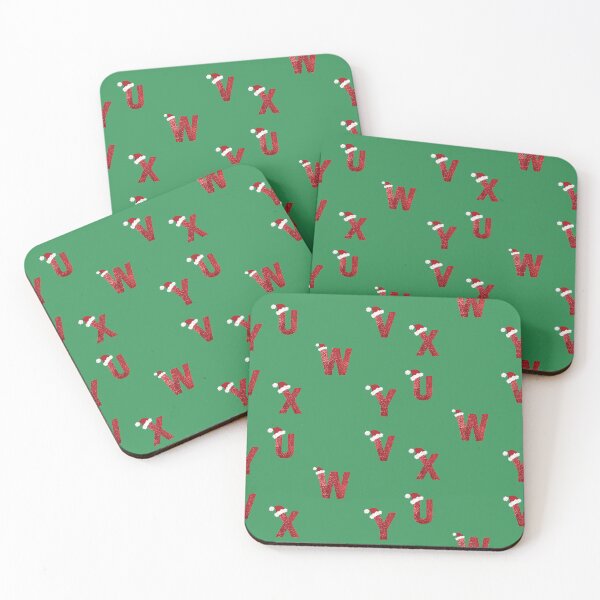 Item preview, Sparkly Christmas Letters U, V, W, X, Y sticker pack designed and sold by LiveAndGlow.