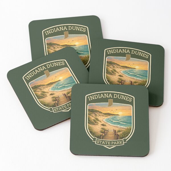 Item preview, Indiana Dunes State Park – Lake Michigan Sunset Beach Vintage Badge Design designed and sold by SimplyJasper.