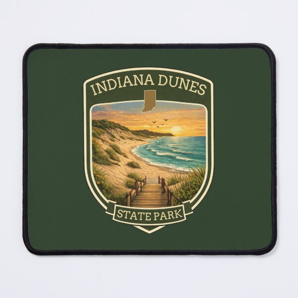 Item preview, Indiana Dunes State Park – Lake Michigan Sunset Beach Vintage Badge Design designed and sold by SimplyJasper.