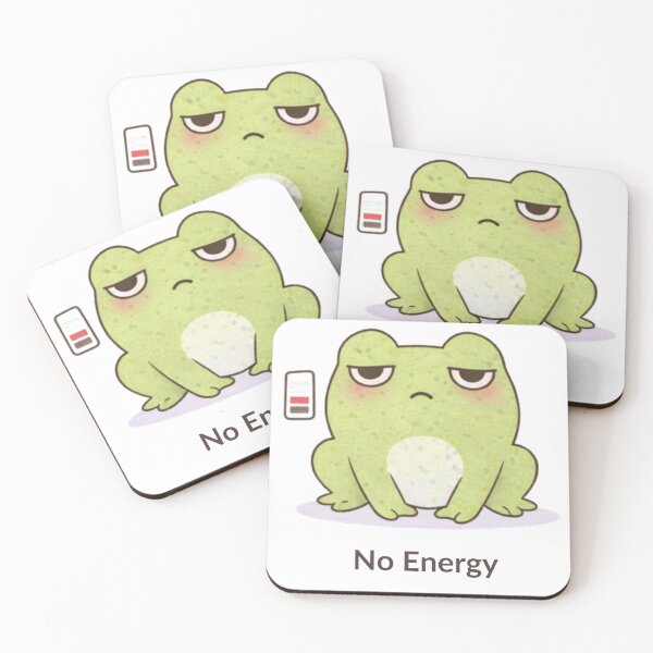 Item preview, No Energy Frog | Cute Kawaii Aesthetic | Low Energy Mood Design designed and sold by The Mood Index.