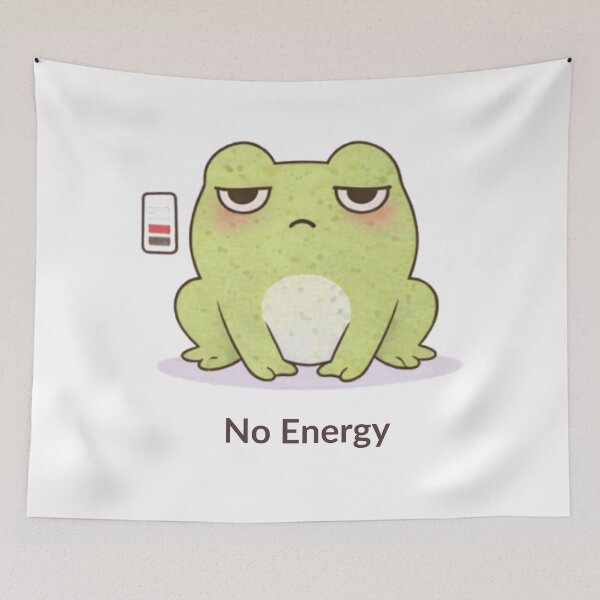Item preview, No Energy Frog | Cute Kawaii Aesthetic | Low Energy Mood Design designed and sold by The Mood Index.