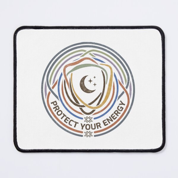 Item preview, Protect Your Energy - Retro Futurist Celestial Badge designed and sold by MiaStyleStudio.