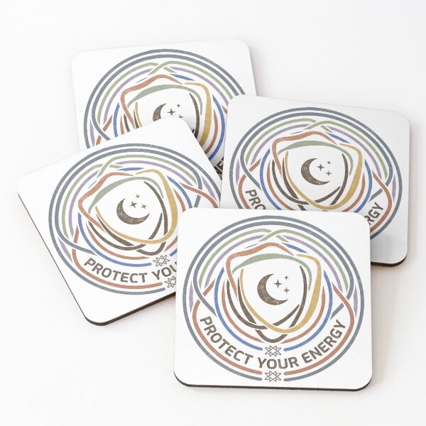Item preview, Protect Your Energy - Retro Futurist Celestial Badge designed and sold by MiaStyleStudio.