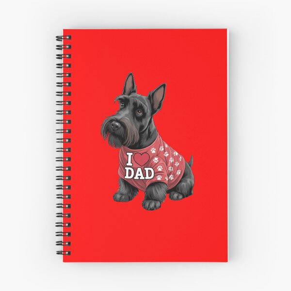 Item preview,   Scottish Terrier Dog Wearing a red Shirt with paw Prints I Love DAD T-Shirt designed and sold by fantasticdesign.