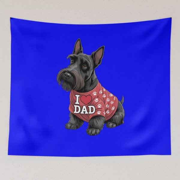 Item preview,   Scottish Terrier Dog Wearing a red Shirt with paw Prints I Love DAD T-Shirt designed and sold by fantasticdesign.