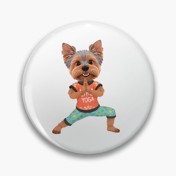Item preview, cartoon Yorkshire Terrier dog yoga pose designed and sold by TanyaLovus.