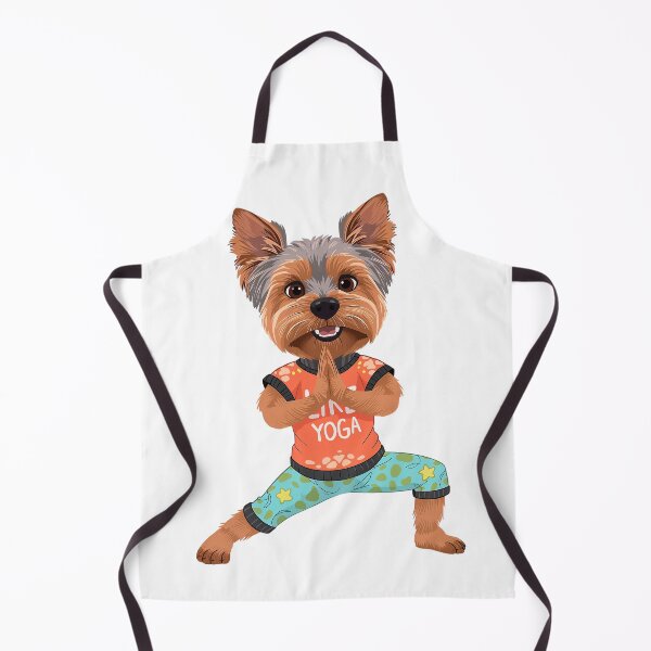 Item preview, cartoon Yorkshire Terrier dog yoga pose designed and sold by TanyaLovus.