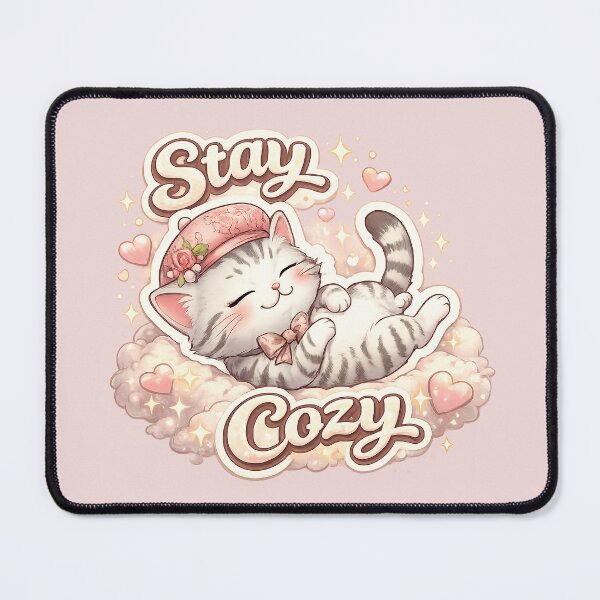 Item preview, Stay Cozy Cute Sleeping Cat – Kawaii Relaxing Kitten Illustration designed and sold by Serene Whiskers.