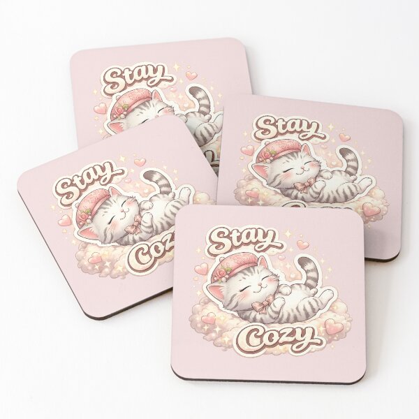 Item preview, Stay Cozy Cute Sleeping Cat – Kawaii Relaxing Kitten Illustration designed and sold by Serene Whiskers.