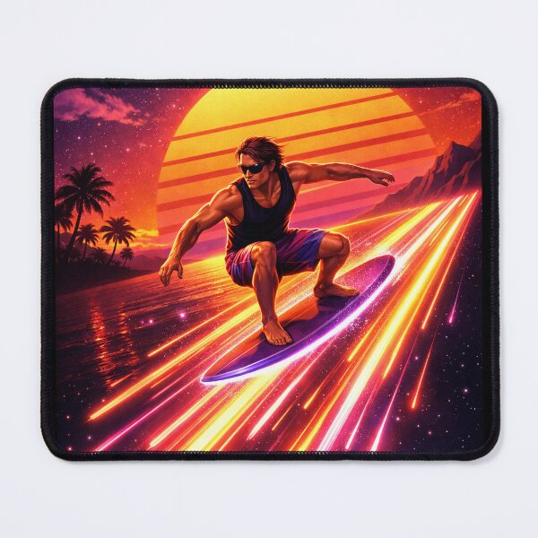 Item preview, California Surfer Riding Sun Rays – Synthwave Retro Neon Aesthetic designed and sold by 486DesignCo.