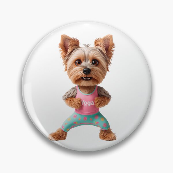 Item preview, cartoon Yorkshire Terrier dog yoga pose designed and sold by TanyaLovus.