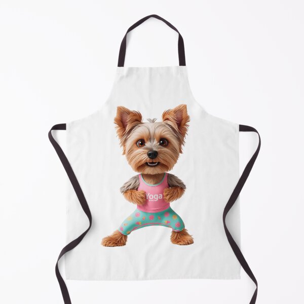 Item preview, cartoon Yorkshire Terrier dog yoga pose designed and sold by TanyaLovus.