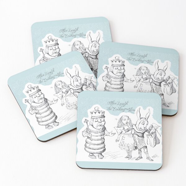 Item preview, Alice Through the Looking-Glass - Alice, Haigha Rabbit And The White King (ink drawing by ACCI) designed and sold by VanyssaGraphics.