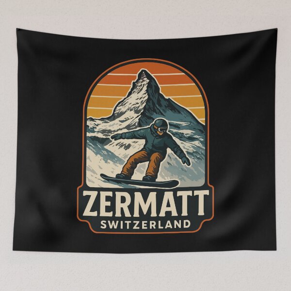 Item preview, Zermatt Switzerland Retro Vintage Travel designed and sold by TomFrontierArt.