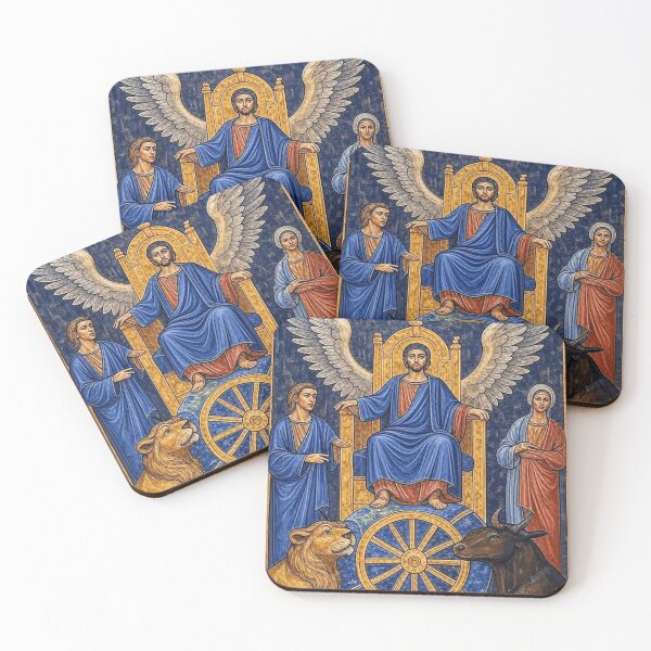 Item preview, Christ Enthroned Throne of God Revelation 4 Byzantine Fresco Art designed and sold by Midnight Sigil.