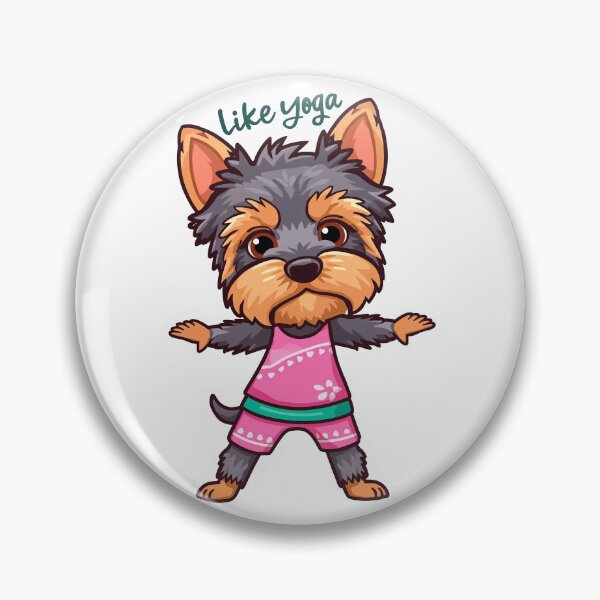 Item preview, cartoon Yorkshire Terrier dog yoga pose designed and sold by TanyaLovus.