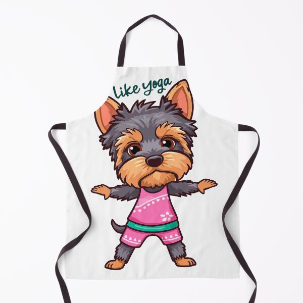 Item preview, cartoon Yorkshire Terrier dog yoga pose designed and sold by TanyaLovus.