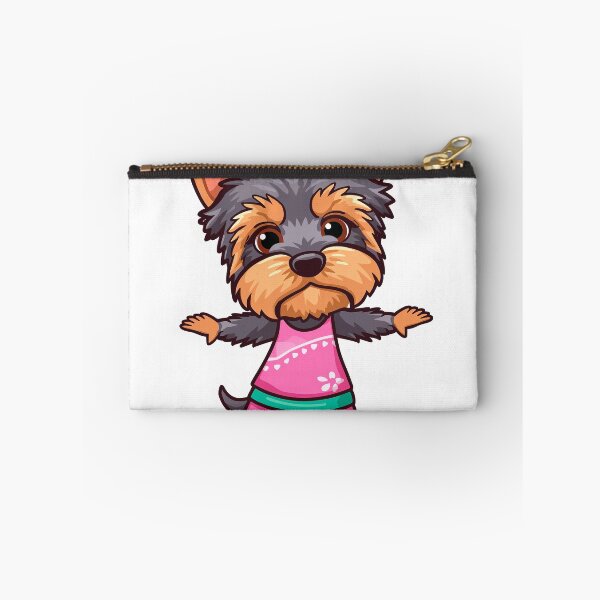 Item preview, cartoon Yorkshire Terrier dog yoga pose designed and sold by TanyaLovus.