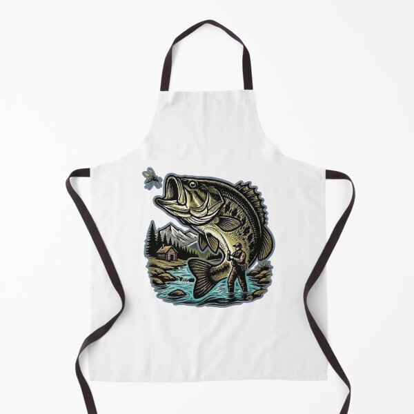 Item preview, Largemouth Bass Fishing Double Exposure - Mountain Cabin Nature Art designed and sold by SasquatchTrail.