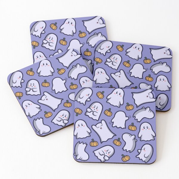 Item preview, Cute Ghost Pattern – Kawaii Halloween Ghosts & Pumpkins Design designed and sold by xMamako.