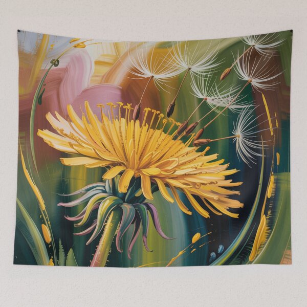 Item preview, Yellow dandelion,oil paint. designed and sold by elegantpaterns.
