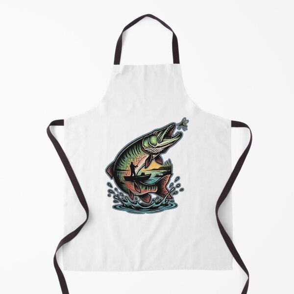 Item preview, Muskie Fishing Double Exposure - Northern Pike Lake Nature Art designed and sold by SasquatchTrail.