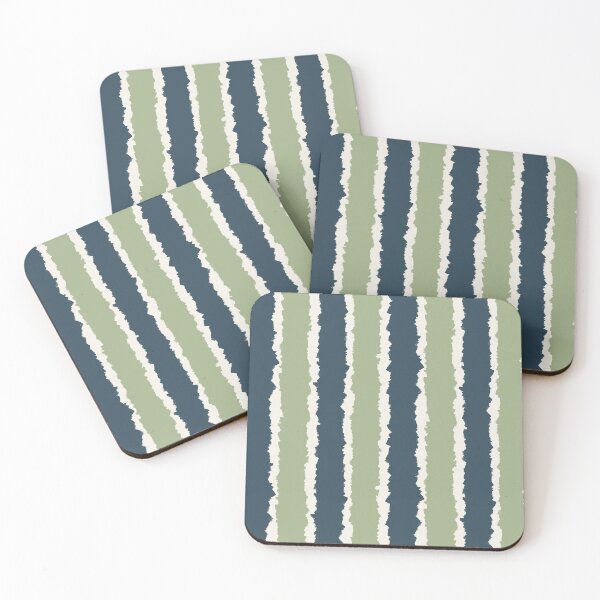 Item preview, Sage & Navy Organic Hand-Painted Stripes designed and sold by DapperStudioByL.