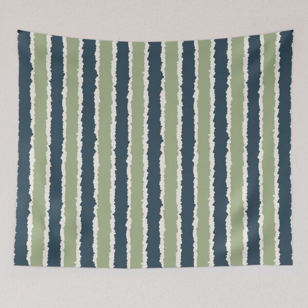 Item preview, Sage & Navy Organic Hand-Painted Stripes designed and sold by DapperStudioByL.