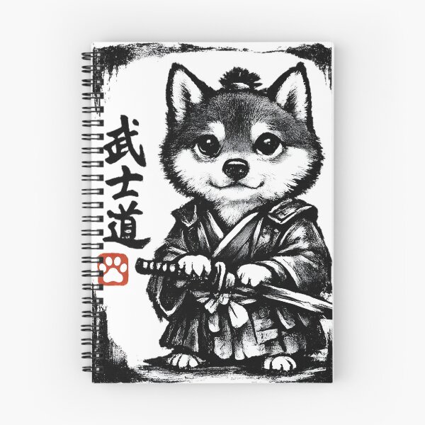 Item preview, Samurai Dog Japanese Art Sumi-e Novelty Kawaii Funny Dog designed and sold by Jokerstyle.