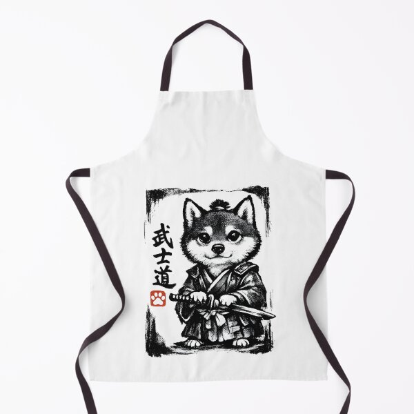 Item preview, Samurai Dog Japanese Art Sumi-e Novelty Kawaii Funny Dog designed and sold by Jokerstyle.