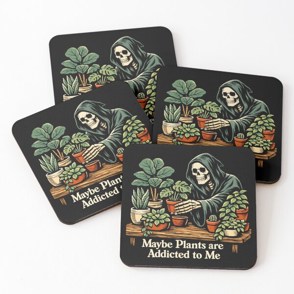 Item preview, Funny Grim Reaper Plant Love – Maybe Plants Are Addicted To Me designed and sold by SidTastic .
