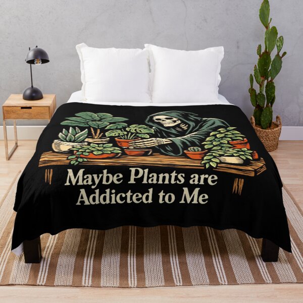 Item preview, Funny Grim Reaper Plant Love – Maybe Plants Are Addicted To Me designed and sold by SidTastic .