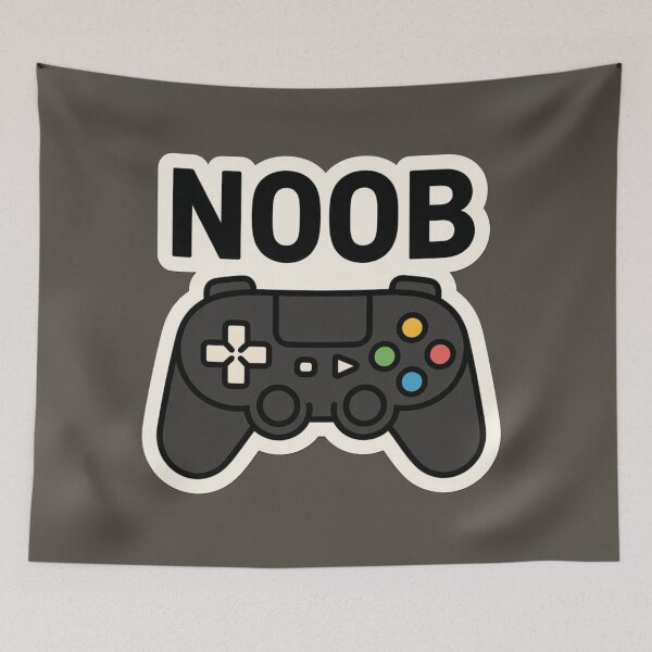 Item preview, NOOB – Classic Gamer Meme Minimalist Sticker designed and sold by MerlinWear.