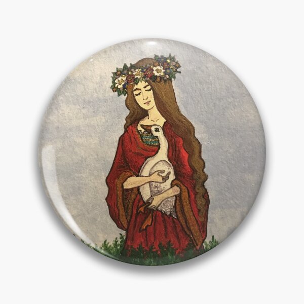 Item preview, Medieval lady in a red gown with a goose designed and sold by creaphyl28.
