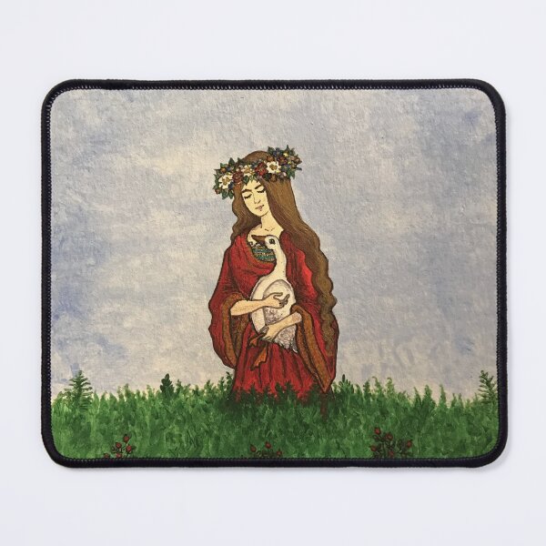 Item preview, Medieval lady in a red gown with a goose designed and sold by creaphyl28.