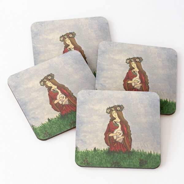 Item preview, Medieval lady in a red gown with a goose designed and sold by creaphyl28.
