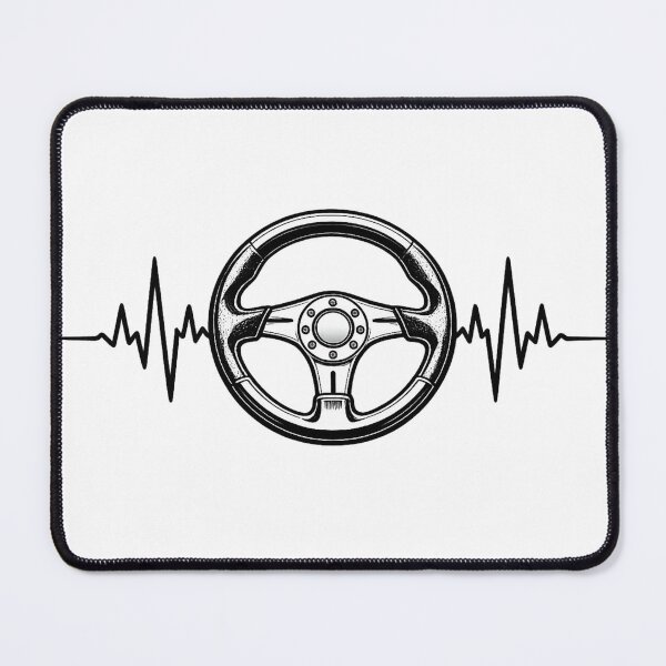 Item preview, Steering Wheel Heartbeat Car Lover Driving Illustration designed and sold by TorqueThread.