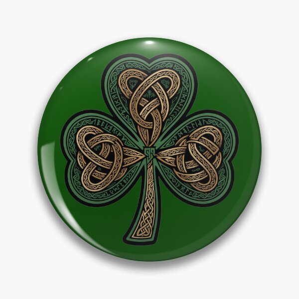 Item preview, Celtic Knot Shamrock Irish Heritage | Emerald Gold Ogham Runes Design designed and sold by CELTIC-DESIGNS.
