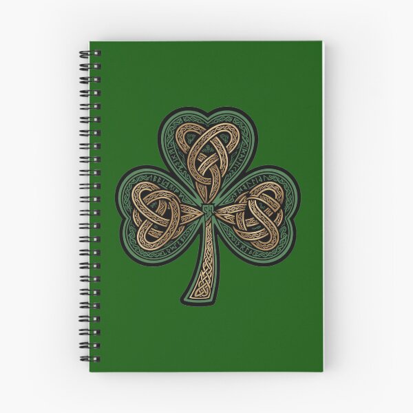 Item preview, Celtic Knot Shamrock Irish Heritage | Emerald Gold Ogham Runes Design designed and sold by CELTIC-DESIGNS.
