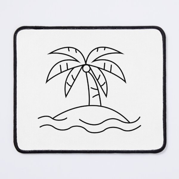 Item preview, Minimalist Tropical Palm Tree on a Small Island Line Art designed and sold by DesignbyAnnaM.