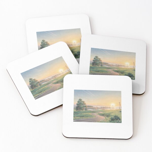 Artikelvorschau, Peaceful Sunset Landscape – Calm Anime Nature Scene entworfen und verkauft von peacefulframes.art.