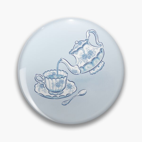 Item preview, Blue Sunday teacup and teapot designed and sold by operamariposa.
