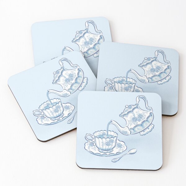 Item preview, Blue Sunday teacup and teapot designed and sold by operamariposa.