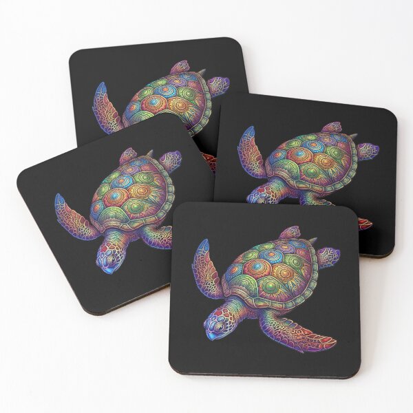 Item preview, Vibrant Tribal Sea Turtle – Colorful Ocean Art designed and sold by Zaru Art Studio.