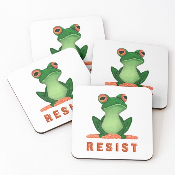 Item preview, Cute Tree Frog Resist Art – “Prince No More” Bold Protest Illustration Sticker | Green Frog Standing for the People designed and sold by MFGB-Creations.
