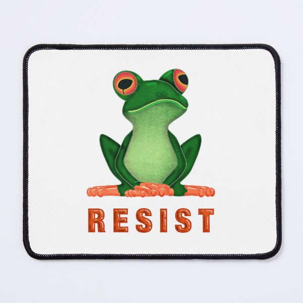 Item preview, Cute Tree Frog Resist Art – “Prince No More” Bold Protest Illustration Sticker | Green Frog Standing for the People designed and sold by MFGB-Creations.