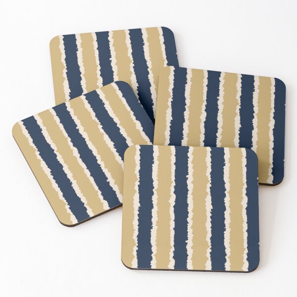 Item preview, Mustard Yellow and Deep Indigo Torn Edge Stripe Pattern designed and sold by DapperStudioByL.